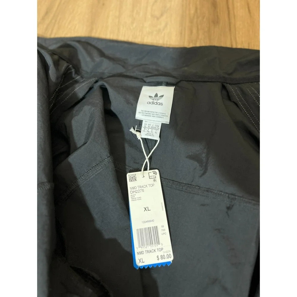 NWT Adidas NMD Track Jacket XL Black Full Zip 3 Stripe Streetwear‎